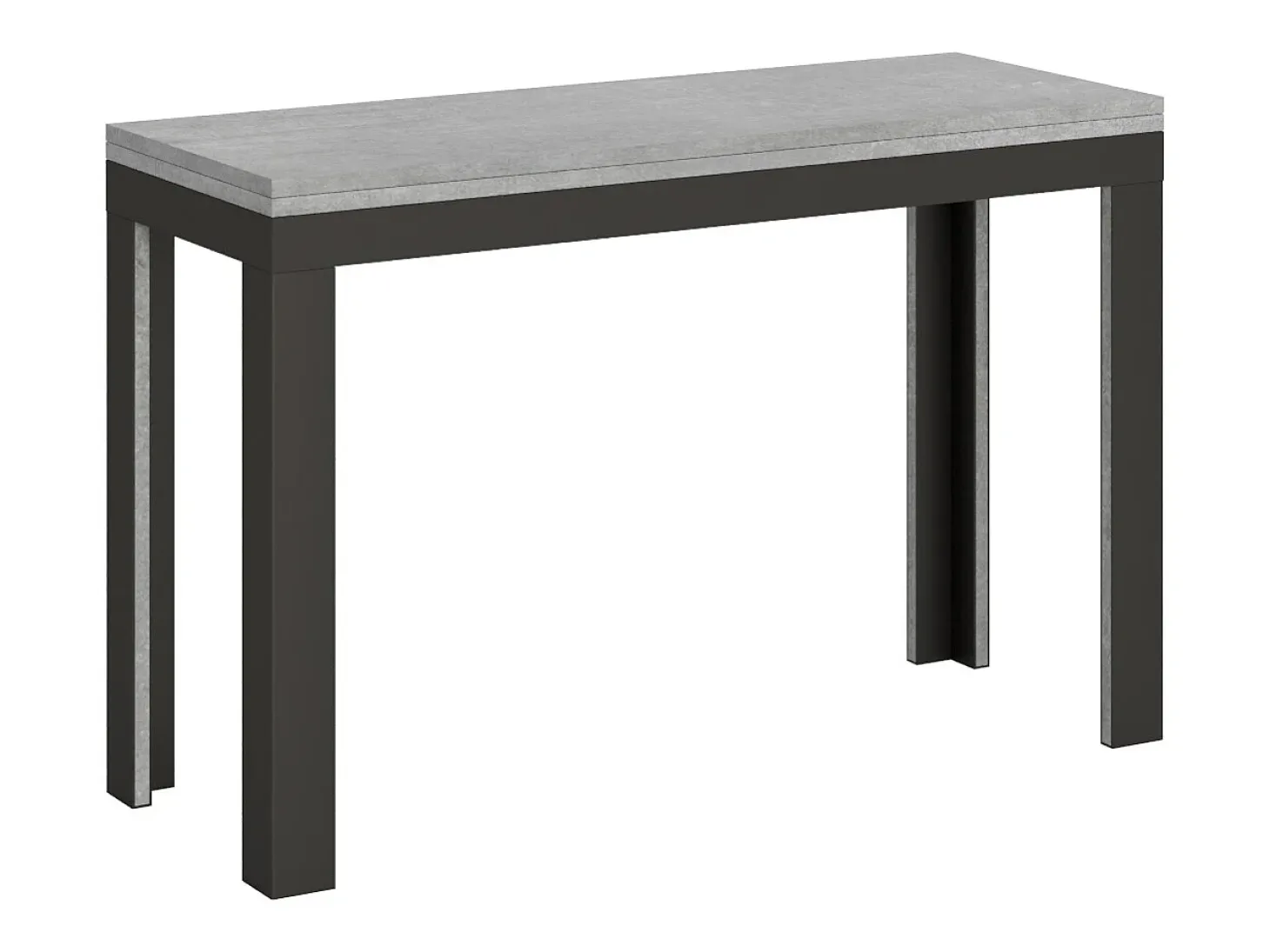 Mesa tipo libro 120/200x45/90 cm Linea Double Cemento estructura Antracita