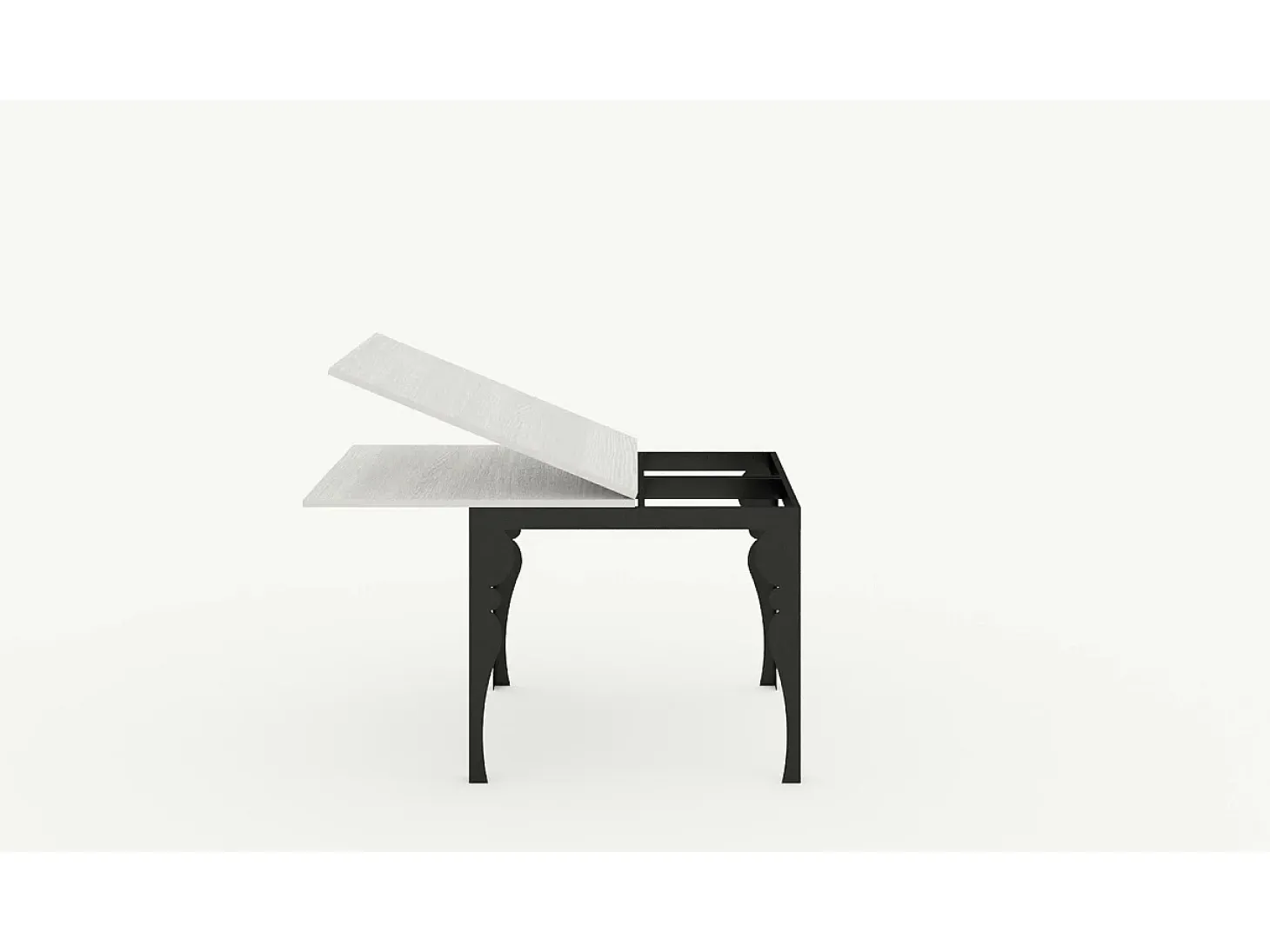Mesa tipo libro 90x90/180 cm Paxon Libra Nogal estructura Antracita
