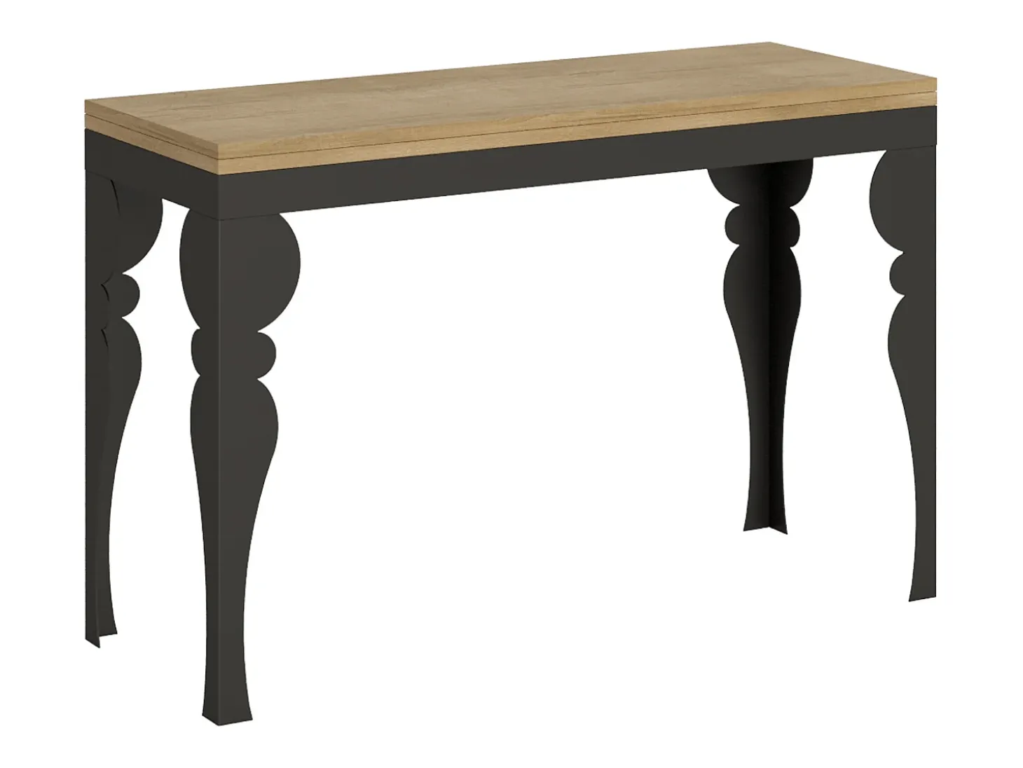 Mesa tipo libro 120/200x45/90 cm Paxon Double Roble Natural estructura Antracita