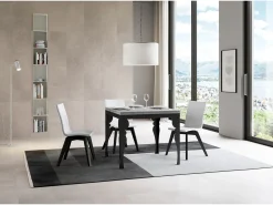 Mesa tipo libro 90x90/180 cm Paxon Libra Cemento estructura Antracita
