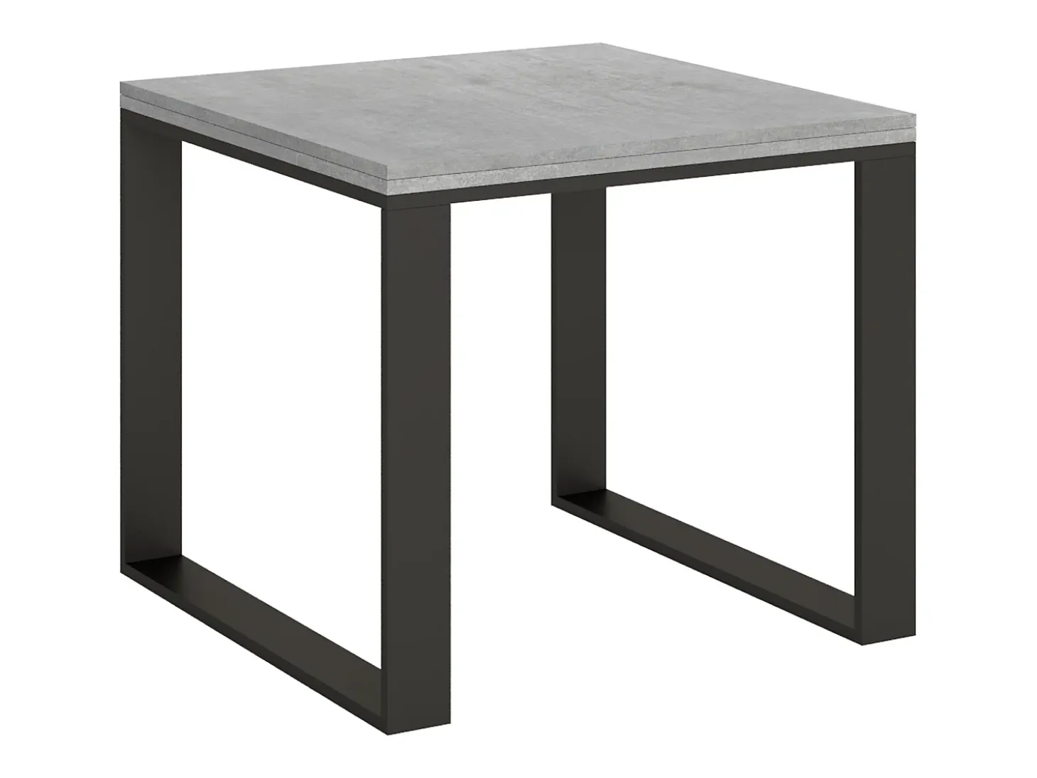 Mesa tipo libro 90x90/180 cm Tecno Libra Cemento estructura Antracita