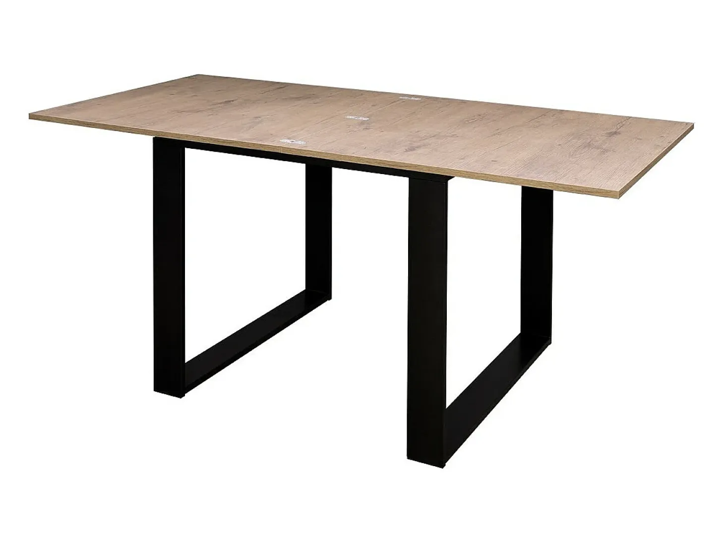 Mesa tipo libro 90x90/180 cm Tecno Libra Roble Natural estructura Antracita