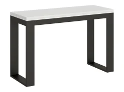 Mesa tipo libro 120/200x45/90 cm Tecno Double Fresno Blanco estructura Antracita