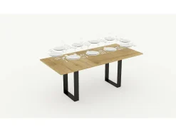 Mesa tipo libro 120/200x45/90 cm Tecno Double Fresno Blanco estructura Antracita