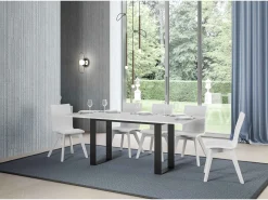 Mesa tipo libro 120/200x45/90 cm Tecno Double Fresno Blanco estructura Antracita