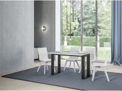 Mesa tipo libro 120/200x45/90 cm Tecno Double Fresno Blanco estructura Antracita