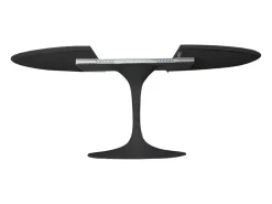 Mesa tulipán oval extensible 160/220 cm negro mate-Color de la bandeja Negro mate-Anchura 170/230 cm-Color de los pies Negro brillante
