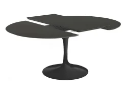 Mesa tulipán oval extensible 160/220 cm negro mate-Color de la bandeja Negro mate-Anchura 170/230 cm-Color de los pies Negro brillante