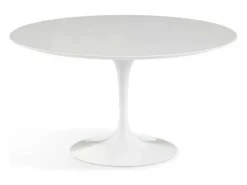 Mesa tulipán redonda 140 cm blanco mate-Color de la bandeja Blanco mate-Diámetro 140 cm-Color de los pies Blanco mate
