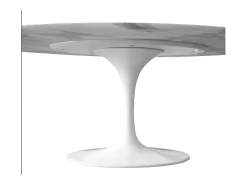 Mesa tulipán redonda 140 cm blanco mate-Color de la bandeja Negro mate-Diámetro 90 cm-Color de los pies Blanco brillante