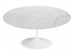 Mesa tulipán redonda, 110 cm, mármol negro, base negro mate-Bandeja Mármol negro de Marquinia-Diámetro 100 cm-Color de los pies Negro mate
