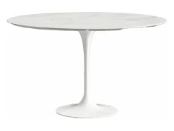 Mesa tulipán redonda, 110 cm, mármol negro, base negro mate-Bandeja Mármol negro de Marquinia-Diámetro 170 cm-Color de los pies Negro brillante