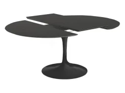 Mesa tulipán redonda extensible de gama alta-Color de la bandeja Blanco mate-Anchura 170/230 cm-Color de los pies Blanco brillante