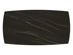 Mesa vitroceramica negro dorado, patas metal bronce 160x90-240x90cm - FIGARI