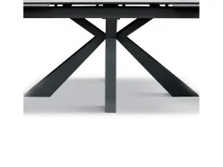 Mesa vitrocerámica efecto mármol, base antracita, extensible 160x90 - BEVERLY HILLS