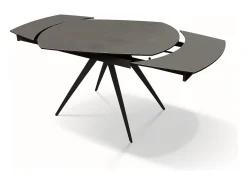 Mesa vitrocerámica gris, metal antracita, extensible 120x90 - LAVEZZI