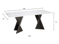 Mesa 180x75x90 cm blanca modig m17