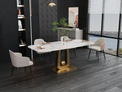 Mesa 180x75x90 cm blanco oro Modig M57