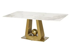 Mesa 180x75x90 cm blanco oro Modig M57