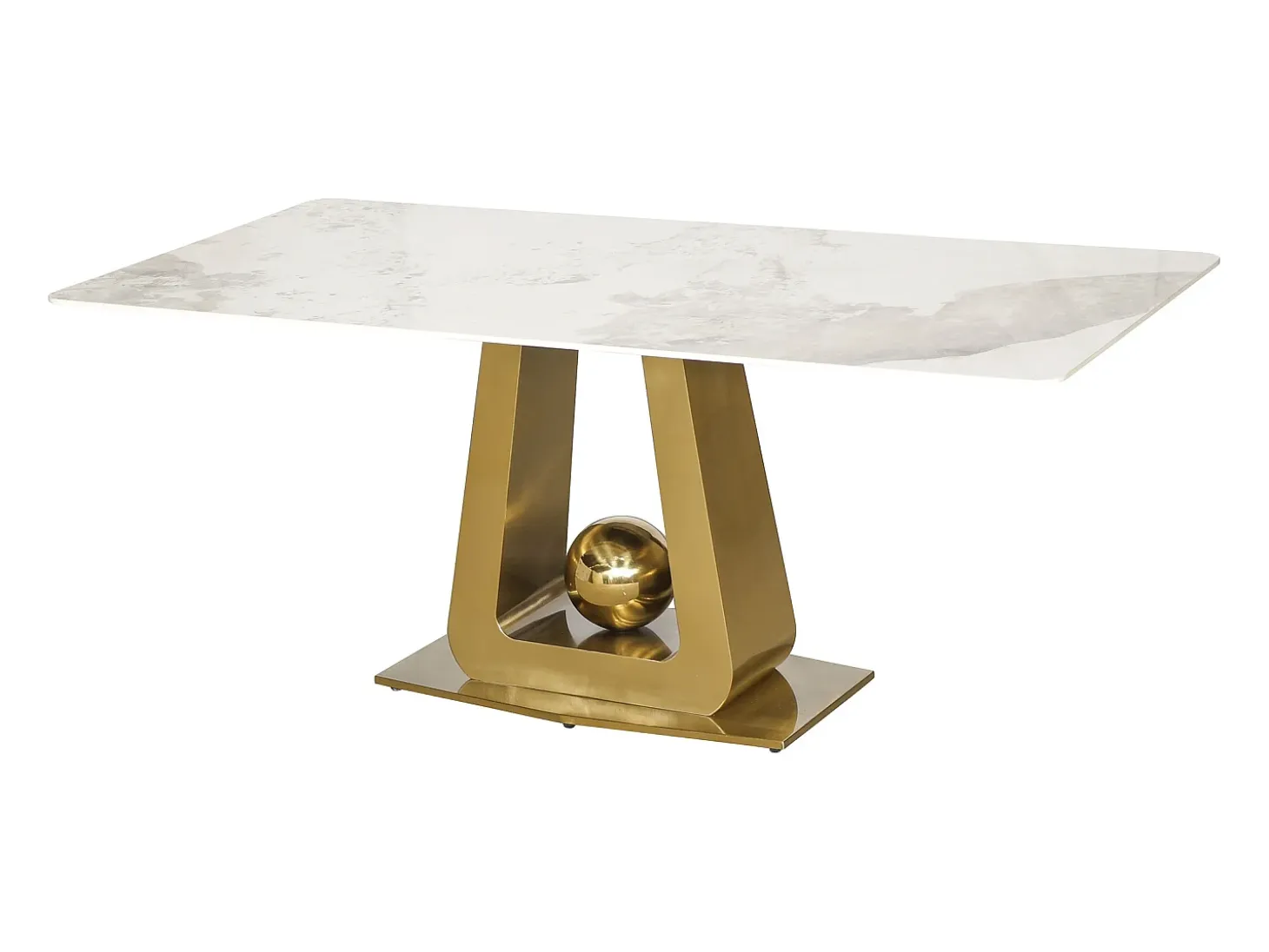 Mesa 180x75x90 cm blanco oro Modig M57