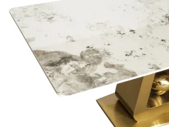 Mesa 180x75x90 cm blanco oro Modig M57