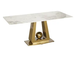 Mesa 180x75x90 cm blanco oro Modig M57