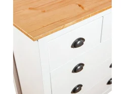 Mesita de noche Hill madera maciza de pino blanco 79x40x80 cm ES437468