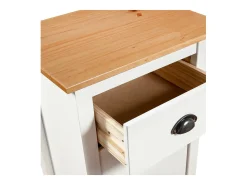 Mesita de noche Hill madera maciza de pino blanco 46x35x49,5 cm ES498574