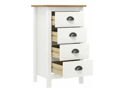 Mesita de noche Hill madera maciza de pino blanco 46x35x49,5 cm ES498574