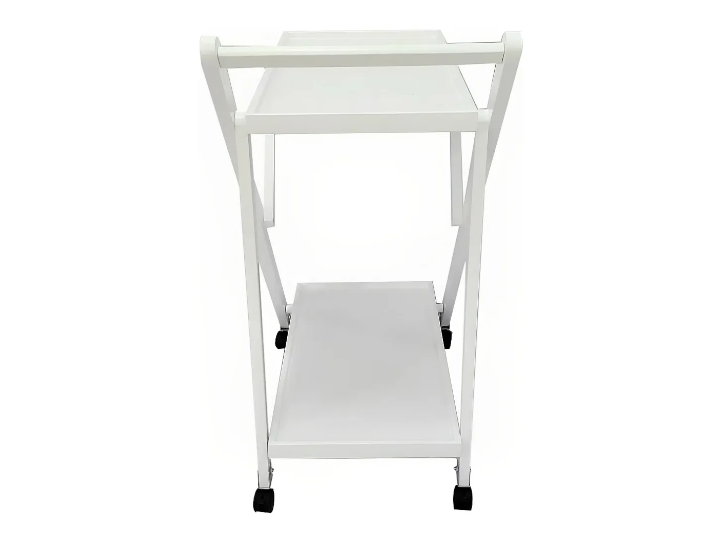 Meyvaser - Camarera Plegable con Ruedas, Carro de servicio 65x40x85cm Color Blanco
