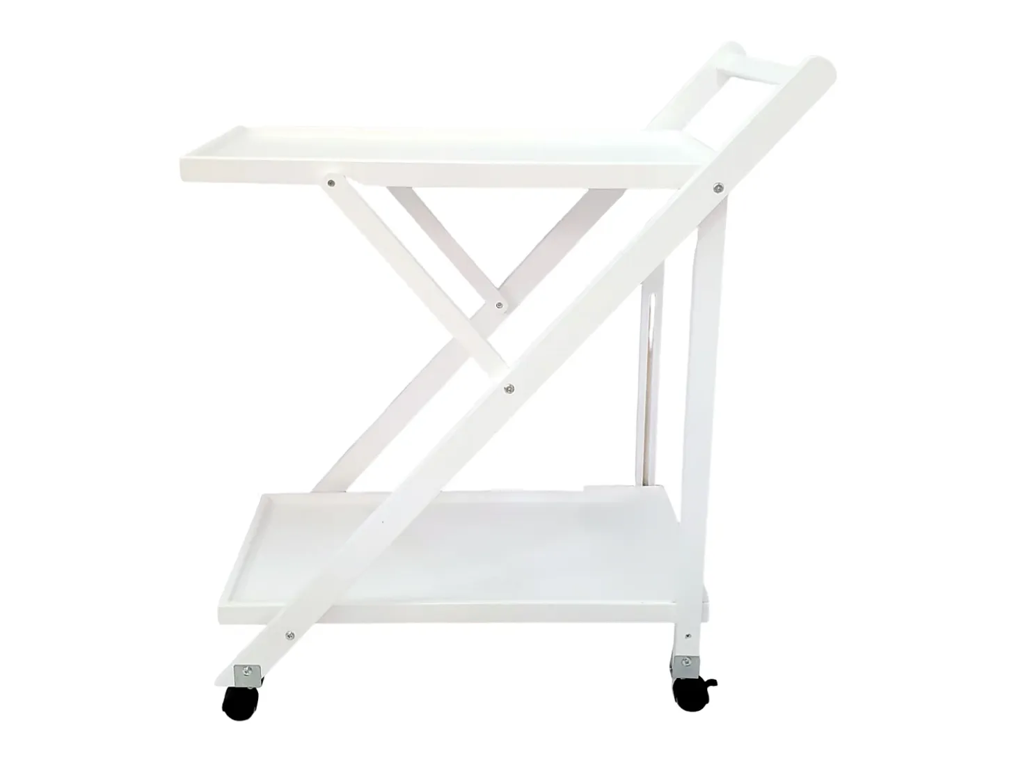 Meyvaser - Camarera Plegable con Ruedas, Carro de servicio 65x40x85cm Color Blanco