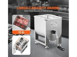 Mezcladora de Carne SucceBuy, Manual con Depósito Fijo de 15 L de Acero Inoxidable para Carne Picada