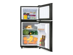 Mininevera de 60 L, congelador de 22 L, frigorífico de 38 L, clase energética E, LED, diseño moderno, color negro (86,8 x 45,5 x 42,5 cm)