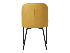 ML-Design 2 Sillas de comedor redondas mostaza poliéster tapizado con patas de metal asiento acolchado con respaldo diseño atemporal mueble ergonómico