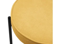 ML-Design 2 Sillas de comedor redondas mostaza poliéster tapizado con patas de metal asiento acolchado con respaldo diseño atemporal mueble ergonómico