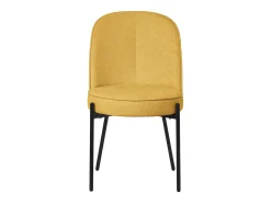 ML-Design 2 Sillas de comedor redondas mostaza poliéster tapizado con patas de metal asiento acolchado con respaldo diseño atemporal mueble ergonómico