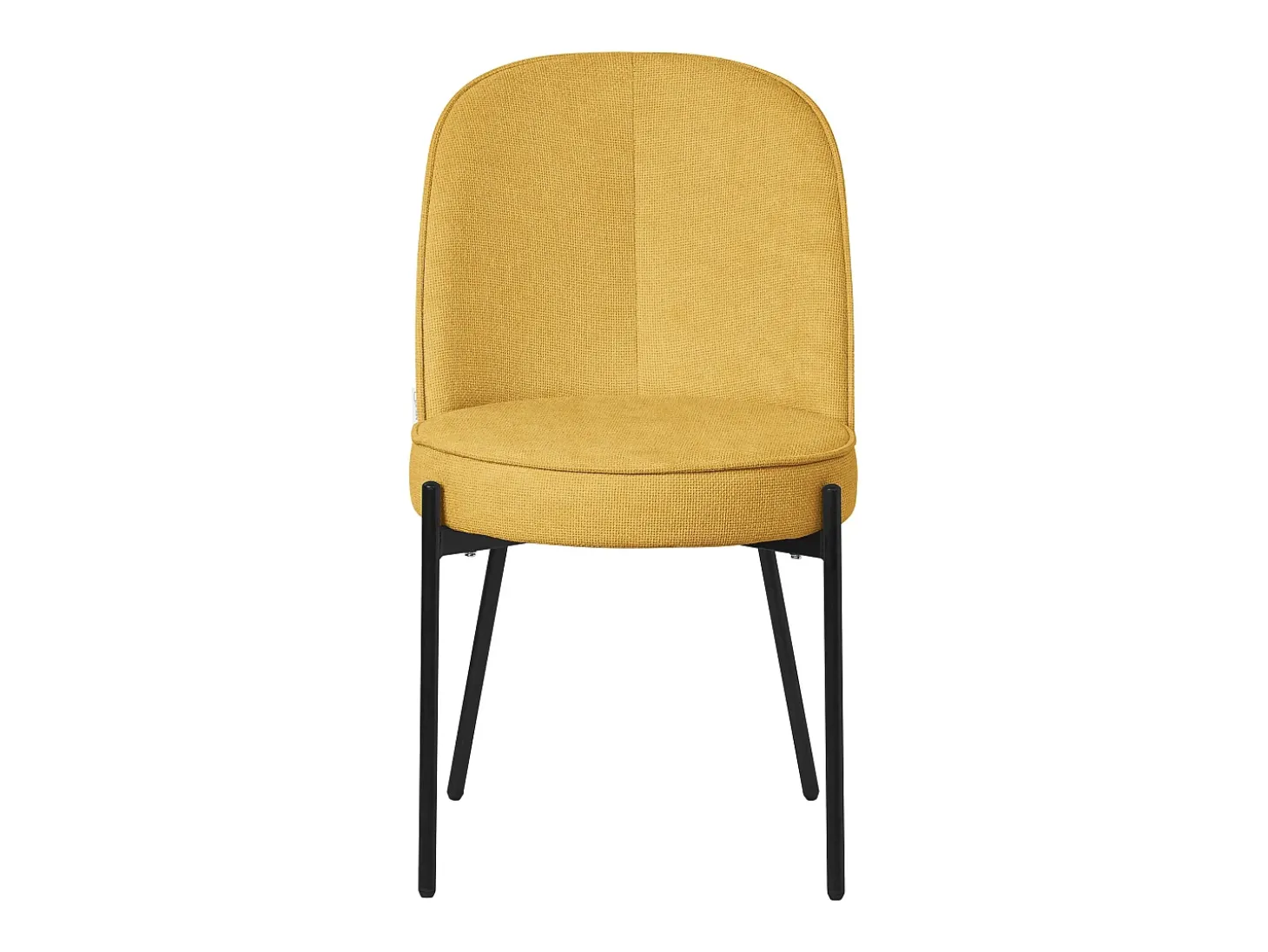 ML-Design 2 Sillas de comedor redondas mostaza poliéster tapizado con patas de metal asiento acolchado con respaldo diseño atemporal mueble ergonómico