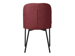 ML-Design 6 Sillas de comedor redondas rojas poliéster tapizado con patas de metal asiento acolchado con respaldo diseño atemporal mueble ergonómico