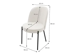 ML-Design 6 Sillas de comedor redondas rojas poliéster tapizado con patas de metal asiento acolchado con respaldo diseño atemporal mueble ergonómico