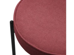 ML-Design 6 Sillas de comedor redondas rojas poliéster tapizado con patas de metal asiento acolchado con respaldo diseño atemporal mueble ergonómico