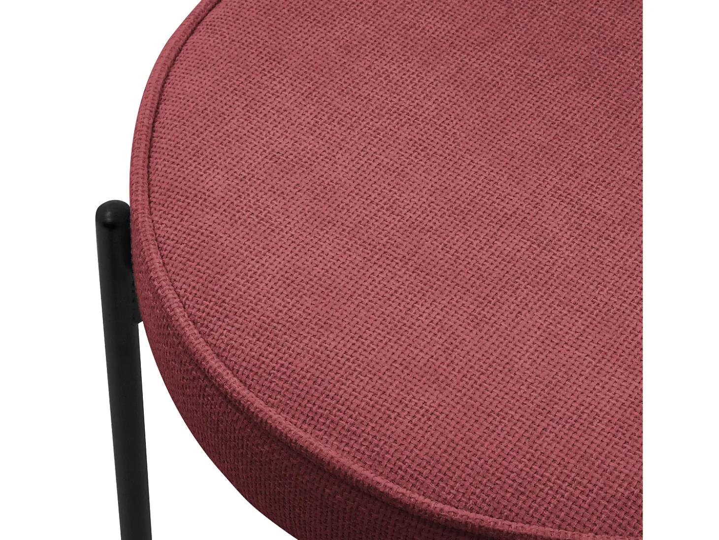 ML-Design 6 Sillas de comedor redondas rojas poliéster tapizado con patas de metal asiento acolchado con respaldo diseño atemporal mueble ergonómico