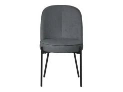 ML-Design 2 Sillas de comedor redondas antracita poliéster tapizado con patas de metal asiento acolchado con respaldo diseño atemporal ergonómico