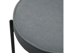 ML-Design 2 Sillas de comedor redondas antracita poliéster tapizado con patas de metal asiento acolchado con respaldo diseño atemporal ergonómico