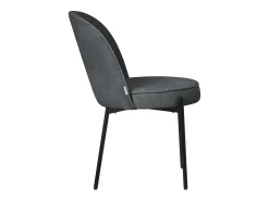 ML-Design 2 Sillas de comedor redondas antracita poliéster tapizado con patas de metal asiento acolchado con respaldo diseño atemporal ergonómico