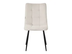 ML-Design Silla de comedor juego de 4 piezas Beige, Silla de salón con tapicería de tela y patas de metal negro