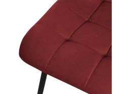 ML-Design Silla de comedor set de 4 piezas rojo, Silla de salón con tapicería de tela y patas de metal negro