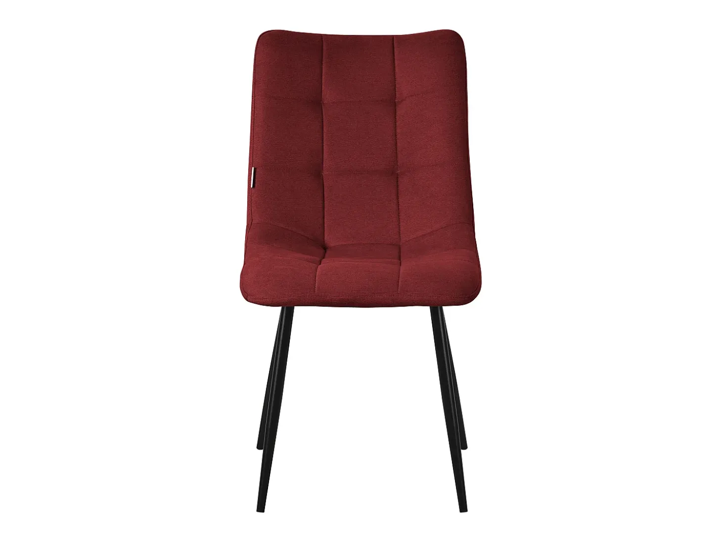 ML-Design Silla de comedor juego de 6 piezas rojo, Silla de salón con tapicería de tela y patas de metal negro