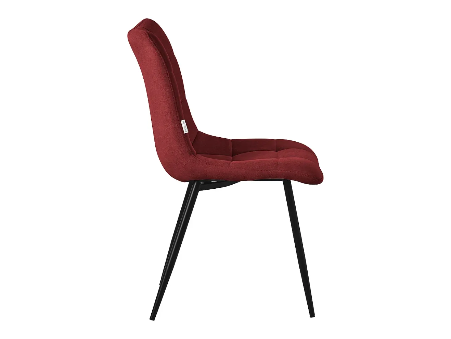 ML-Design Silla de comedor juego de 6 piezas rojo, Silla de salón con tapicería de tela y patas de metal negro