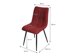 ML-Design Silla de comedor juego de 6 piezas rojo, Silla de salón con tapicería de tela y patas de metal negro