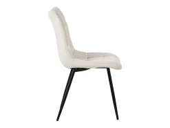 ML-Design Silla de comedor juego de 6 piezas Beige, Silla de salón con tapicería de tela y patas de metal negro